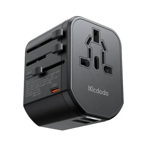 Universal wall charger Mcdodo EU/US/AU/UK CP-3471, PD 20W (fekete) - 1