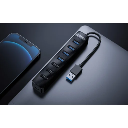 Orico USB Hub elosztó TWU3-7A-BK-EP-IP fekete - 7