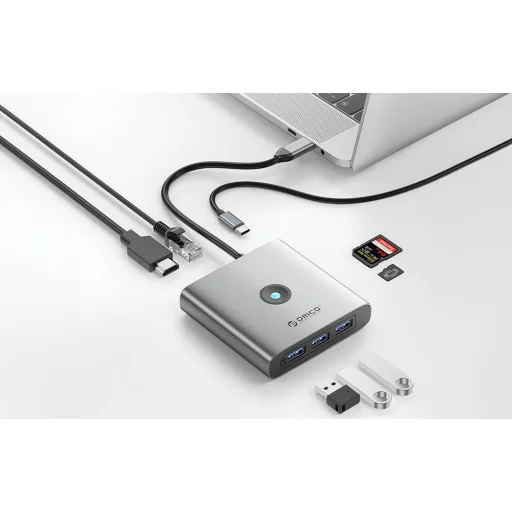 Orico USB Hub 8 az 1-ben HDMI, SD/TF, 3xUSB-A 3.0, 100W PD, USB-C - 3