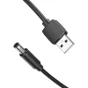 Tápellátás kábel USB 2.0 to DC 5.5mm csatlakozó 5V Vention CEYBD 0,5m (fekete) - 3