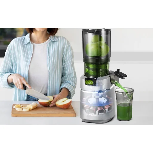 AMZCHEF SJ-036-SV lassú gyümölcscentrifuga (ezüst) - 4