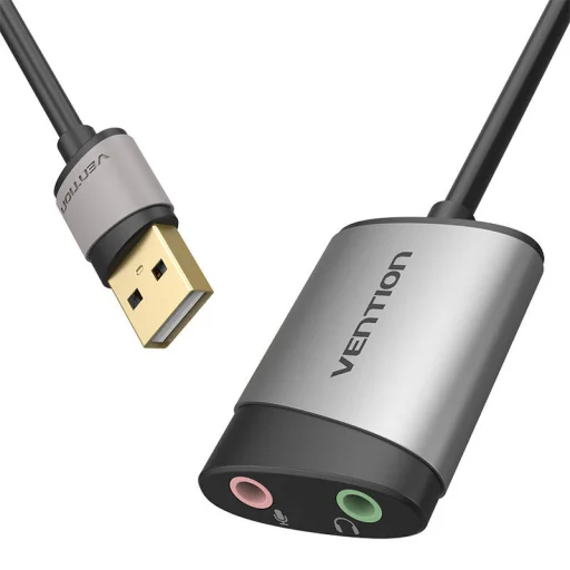 Külső USB Hangkártya Vention CDKHB, TRS 3.5mm, 0.15m (szürke) - 2