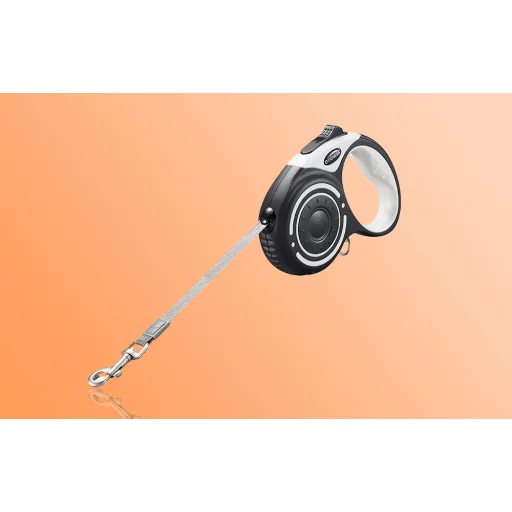 Automatikus kutyapóráz LED fénnyel és hulladékzacskókkal Dogness (szürke) - 2