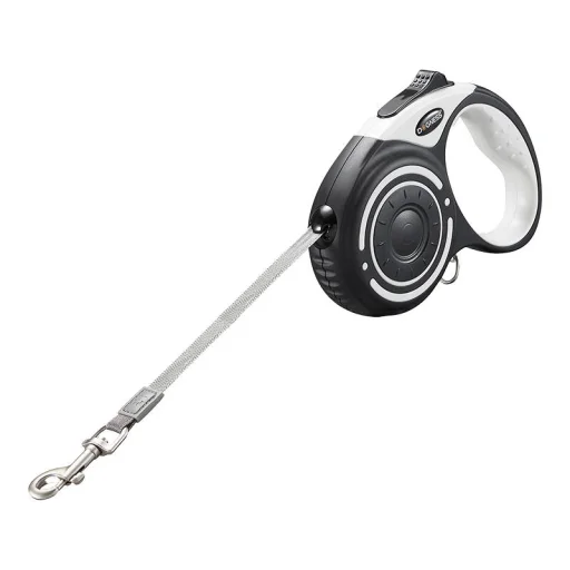 Automatikus kutyapóráz LED fénnyel és hulladékzacskókkal Dogness (szürke) - 1