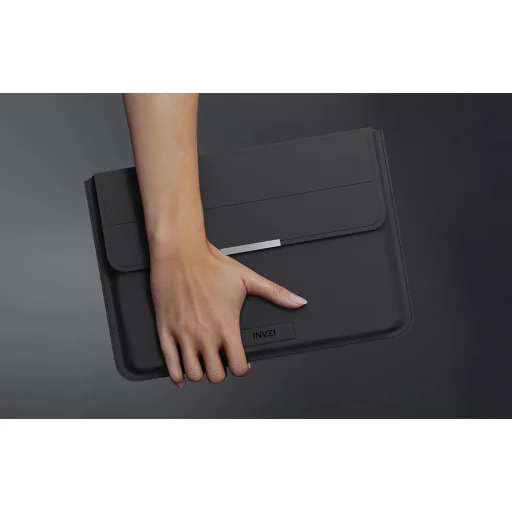 INVZI bőrtok állvány funkcióval MacBook Pro/Air 13"/14" (Fekete) tok - 3