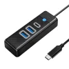 Orico USB-C - 2x USB 3.0 + USB-C Adapter Hub, 5 Gbps sebességű, 0.15m (fekete) thumbnail