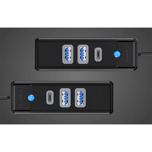 Orico USB-C - 2x USB 3.0 + USB-C Adapter Hub, 5 Gbps sebességű, 0.15m (fekete) - 7