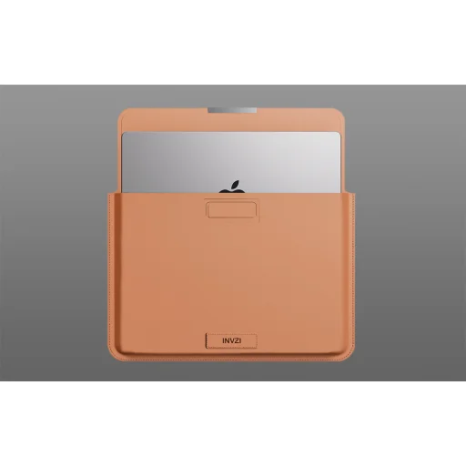 INVZI bőrtok / tartó funkcióval MacBook Pro/Air 13"/14" (Barna) tok - 3