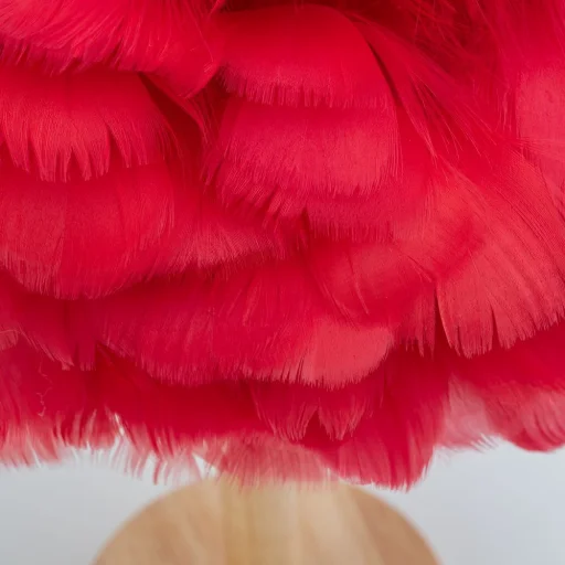 Asztali lámpa éjjeliszekrényre tollas Art Deco piros CBDPH dekoráció - 4