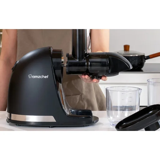  AMZCHEF Lassú Gyümölcsprés ZM1501-FK-FK (Fekete) - 2