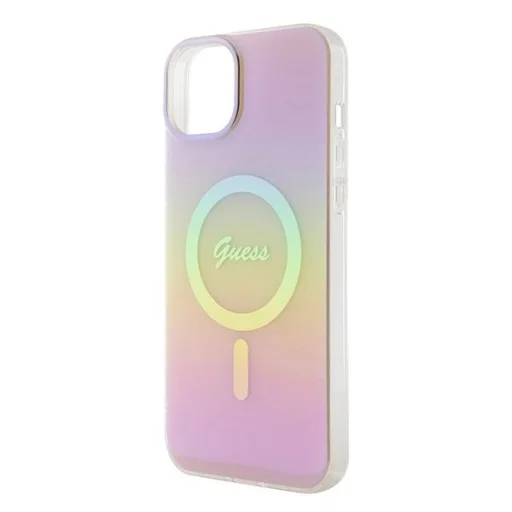Guess GUHMP15MHITSP iPhone 15 Plus 6.7" rózsaszín/keménytok IML Irizáló MagSafe tok - 6