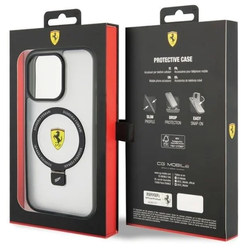 Ferrari FEHMP15XUSCAH iPhone 15 Pro Max 6.7" átlátszó keménytok gyűrűs állvánnyal 2023 Kollekció MagSafe tok - 8