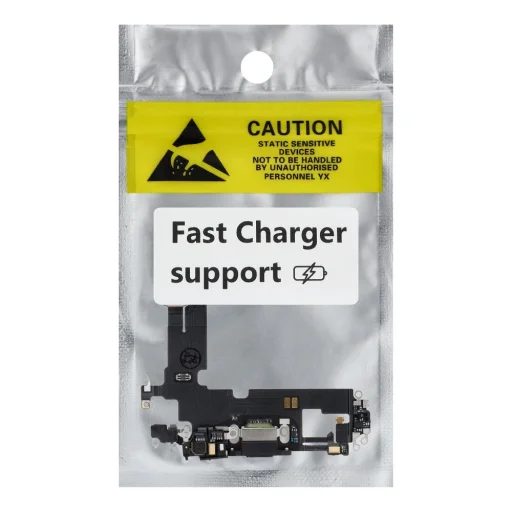 Töltő csatlakozó flex USB iPhone 12 fekete (használt), - 2