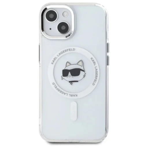  iPhone 15 Plus Fehér Karl Lagerfeld IML Metal Choupette Head MagSafe tok - 3