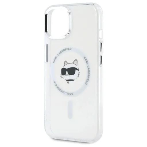  iPhone 15 Plus Fehér Karl Lagerfeld IML Metal Choupette Head MagSafe tok - 6