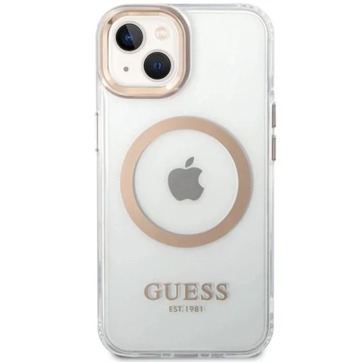 Guess Metal Outline MagSafe iPhone 15 Plus / 14 Plus tok - arany - 3