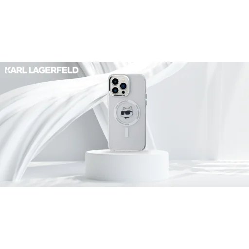 Karl Lagerfeld IML Fém Choupette Fej MagSafe iPhone 14 Pro Max tok - fehér - 9