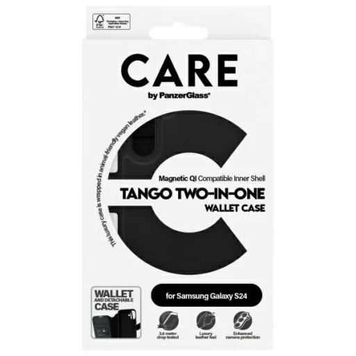 CARE by PanzerGlass Feature Tango 2 az 1-ben fliptok Samsung Galaxy S24 - fekete tok - 4