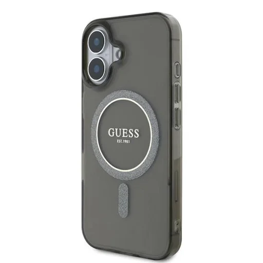  iPhone 16 Fekete Guess IML Glitter Circle MagSafe tok - 2