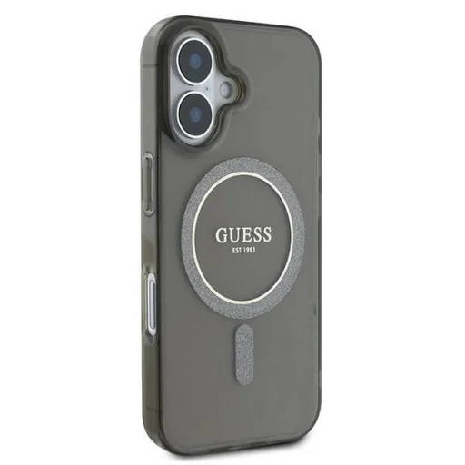  iPhone 16 Fekete Guess IML Glitter Circle MagSafe tok - 4
