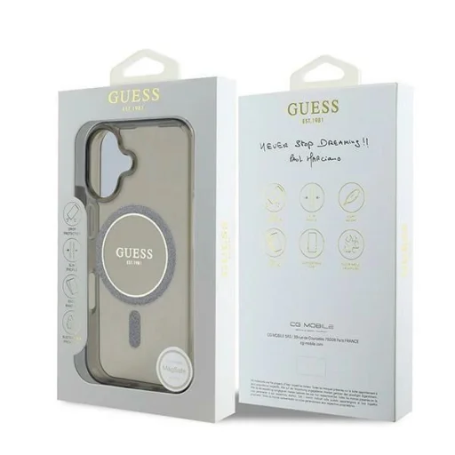  iPhone 16 Fekete Guess IML Glitter Circle MagSafe tok - 8