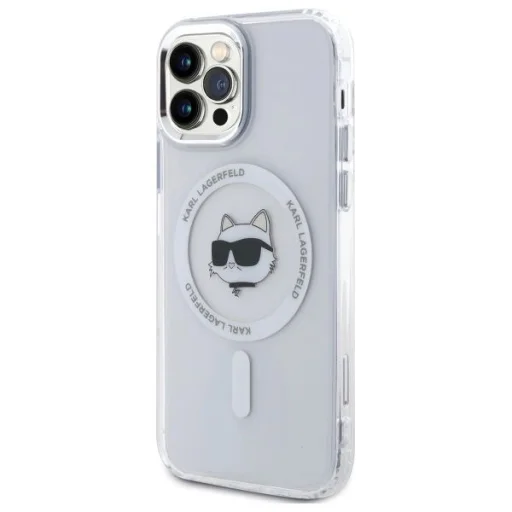 Karl Lagerfeld IML Metal Choupette Fej MagSafe iPhone 12 tok - fehér - 2