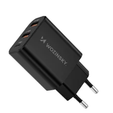 Wozinsky CWCUCB 30W USB-C / 2 x USB-A hálózati töltő - fekete