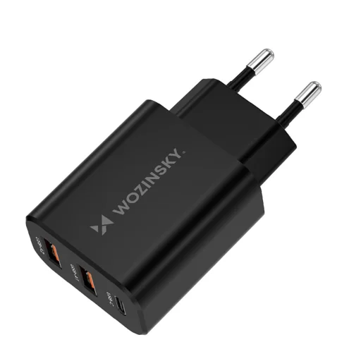 Wozinsky CWCUCB 30W USB-C / 2 x USB-A hálózati töltő - fekete - 3