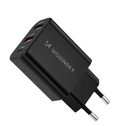 Wozinsky CWCUCB 30W USB-C / 2 x USB-A hálózati töltő - fekete - 1