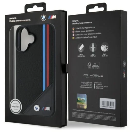  iPhone 16 Fekete BMW M Meshed Tricolor Stripes MagSafe tok - 8