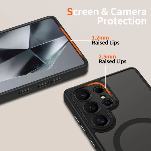 Samsung Galaxy S25 Ultra Tech-protect Magcam Magsafe matt fekete tok - 4