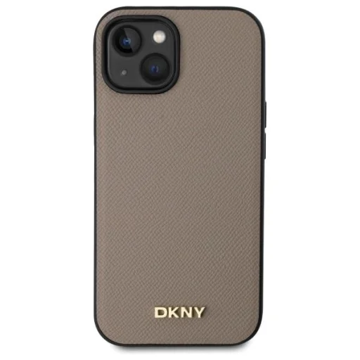  iPhone 15 bézs DKNY Grained Metal Logo MagSafe tok - 3