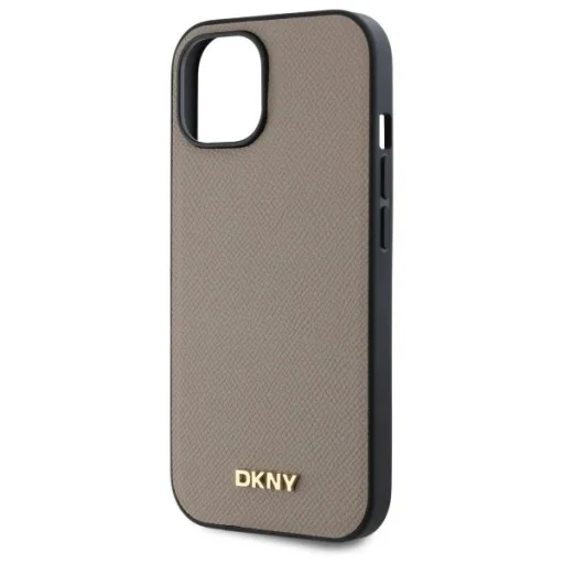  iPhone 15 bézs DKNY Grained Metal Logo MagSafe tok - 6