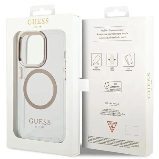 Guess Metal Outline MagSafe iPhone 15 Pro tok - arany - 8