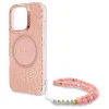  iPhone 16 Pro Max rózsaszín Guess IML Flowers Allover Electro gyöngypántos MagSafe tok thumbnail