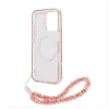  iPhone 16 Pro Max rózsaszín Guess IML Flowers Allover Electro gyöngypántos MagSafe tok thumbnail