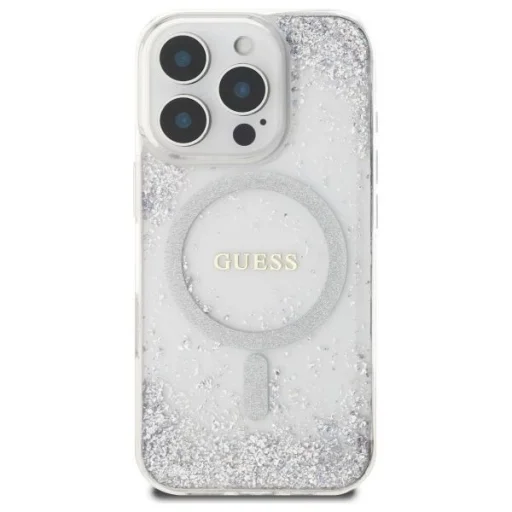  iPhone 16 Pro Ezüst Guess Resin Gradient Glitter MagSafe tok - 3