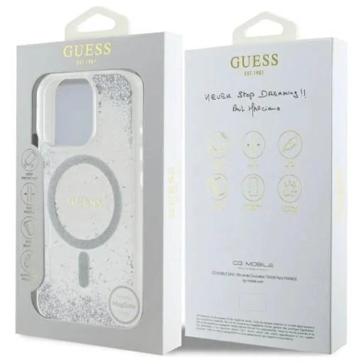  iPhone 16 Pro Ezüst Guess Resin Gradient Glitter MagSafe tok - 8