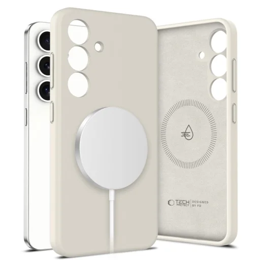 Tech-protect Liquid Silicone Magsafe Galaxy S25 Cosmic Latte tok - 1