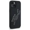  iPhone 15 Karl Lagerfeld 3D Rubber Signature tok - fekete thumbnail