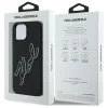  iPhone 15 Karl Lagerfeld 3D Rubber Signature tok - fekete thumbnail
