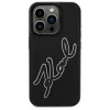  iPhone 15 Pro Max Karl Lagerfeld 3D Rubber Signature tok - fekete - 3