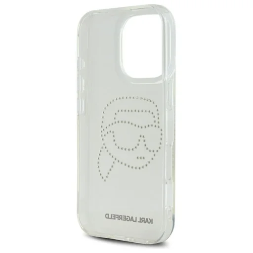  iPhone 16 Pro KLHCP16LHKHDCELT (IML Rhinestones K Head) Karl Lagerfeld tok átlátszó tok - 5