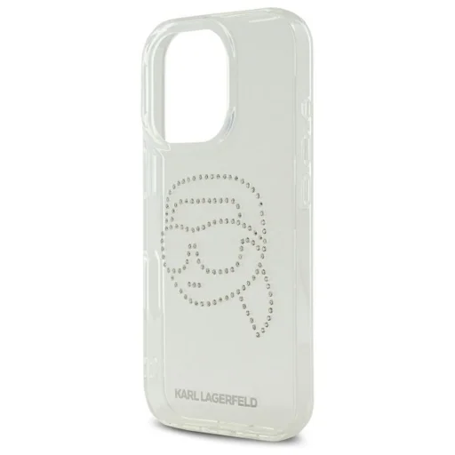  iPhone 16 Pro KLHCP16LHKHDCELT (IML Rhinestones K Head) Karl Lagerfeld tok átlátszó tok - 6