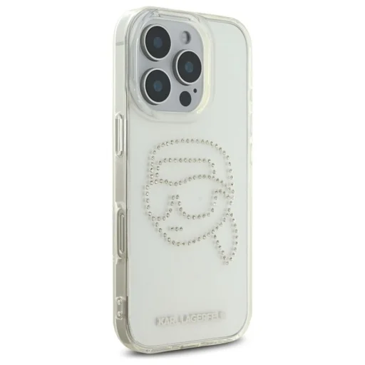  iPhone 16 Pro KLHCP16LHKHDCELT (IML Rhinestones K Head) Karl Lagerfeld tok átlátszó tok - 7