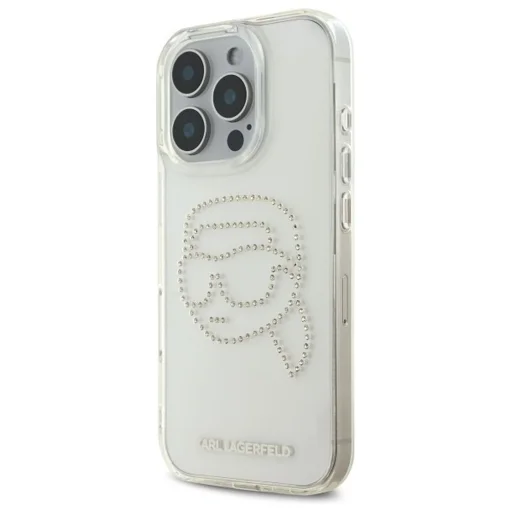  iPhone 16 Pro KLHCP16LHKHDCELT (IML Rhinestones K Head) Karl Lagerfeld tok átlátszó tok - 8
