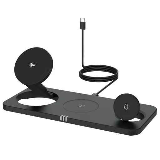 FORCELL F-ENERGY MagNetix 3 az 1-ben Qi2 20,5W vezeték nélküli töltő MagSafe kompatibilis fekete - 3