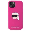  iPhone 15 KARL LAGERFELD fukszia tok MagSafe kompatibilis KLHMP15SSKHPPLF (SIL KL Head Print) tok thumbnail