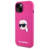  iPhone 15 KARL LAGERFELD fukszia tok MagSafe kompatibilis KLHMP15SSKHPPLF (SIL KL Head Print) tok thumbnail