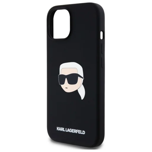  iPhone 15 Fekete KARL LAGERFELD tok MagSafe kompatibilis KLHMP15SSKHPPLK (SIL KL Head Print) tok - 4